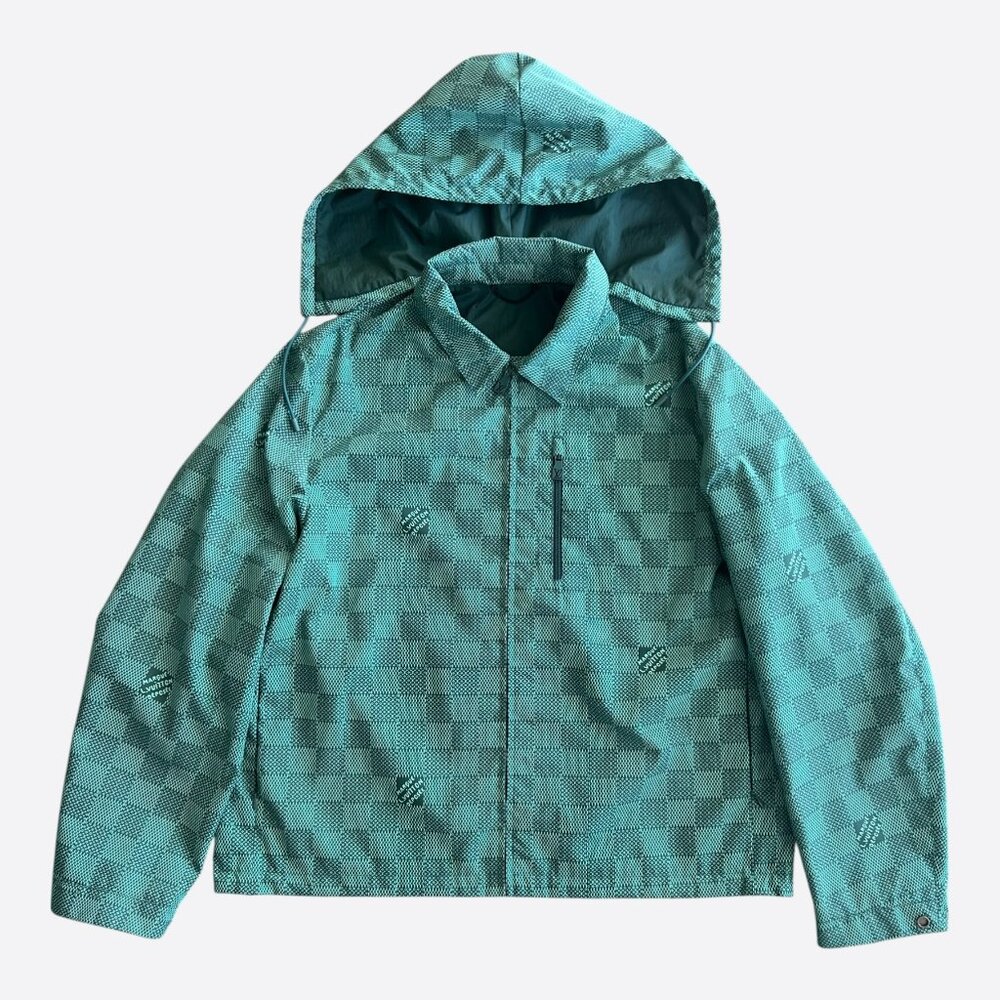 Louis Vuitton Green Damier Hooded Windbreaker